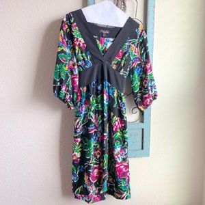 NWOT Trashy Diva Silk Dress with Sash, Side Zipper, “Janice" Floral Print size 6